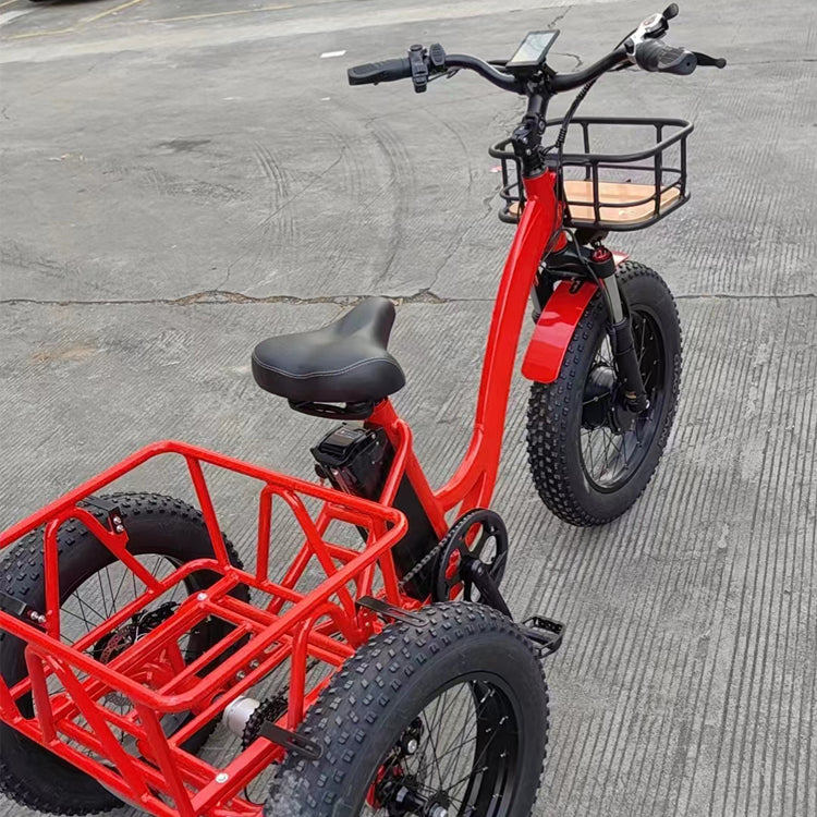 BLJ 20 pouces gros pneus vélos électriques cargo 48v 750w 20Ah avec trois roues en aluminium