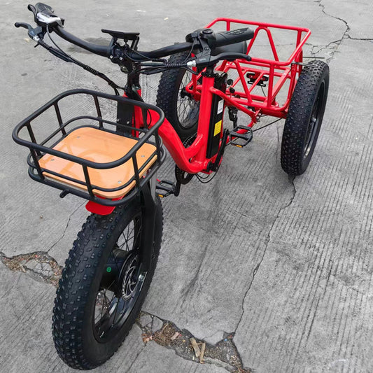 Practical 20x4.0 fat tire electric tricycle - perfect for seniors, top speed 25km/h