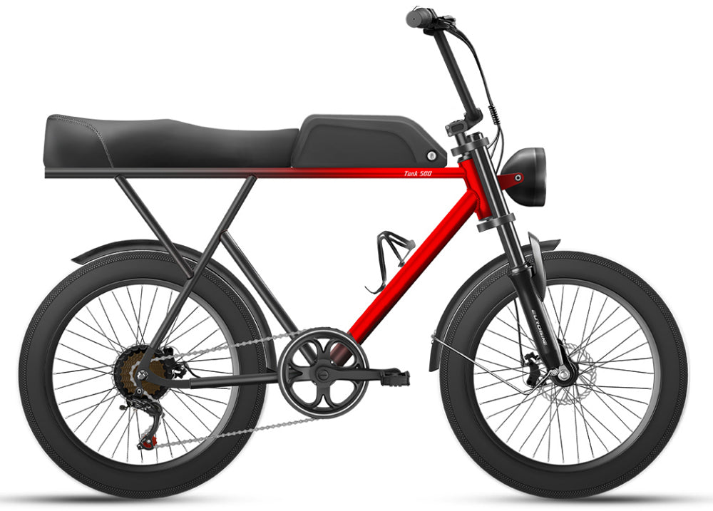 JSY E-TANK-500 vélo électrique en acier à haute teneur en carbone 20 ''vélo électrique à gros pneus 48v 500w 10Ah