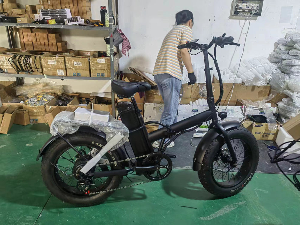 JSY Harley acero con alto contenido de carbono 20" bicicleta eléctrica plegable con neumático ancho 48v 500w E