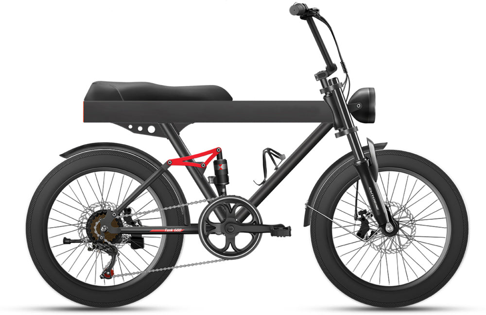 Full suspension steel ebike - 20x4.0 fat tire, 48v 500w motor, speed 35km/h