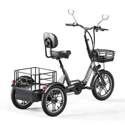 Foldable cargo e-trike - 48v 350w rear-drive, top speed 25km/h, 16 inch tire