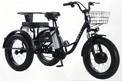 More practical fat tire electric tricycle - 500watt motor, speed 30km/h, portable lithium battery