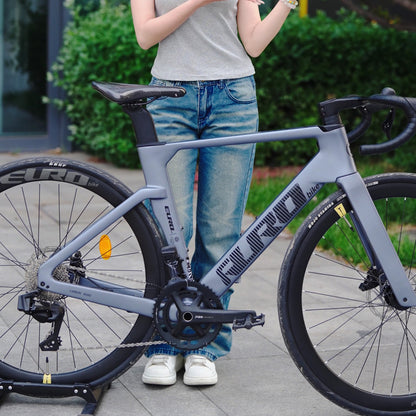 EUROBIKE full carbon fiber road bike - 700C, WHEELTOP EDS TX wireless electronic derailluer 2*12 speed, all inner wiring
