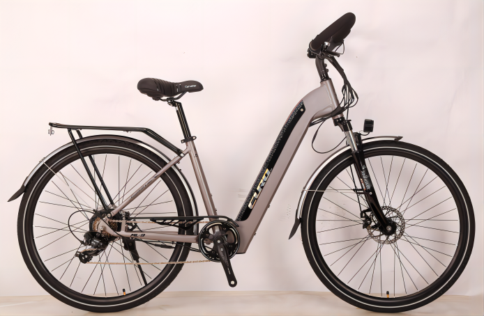 JSY ML9 700CX38C étape à travers les grandes femmes pas cher économique en alliage d'aluminium vélo électrique ville E vélo 36 v 350 w e-bike