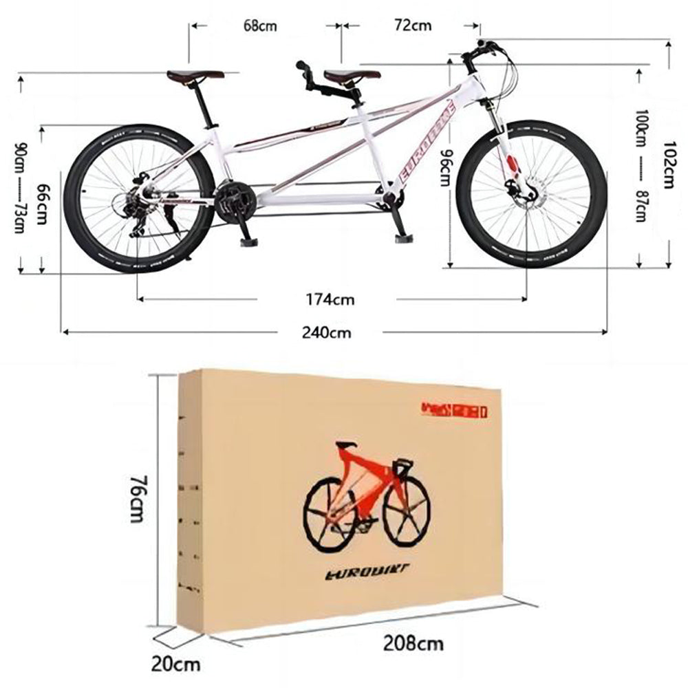 Tandem electric mountain bike - 26 inch tire, 350 watt, speed 30km/h